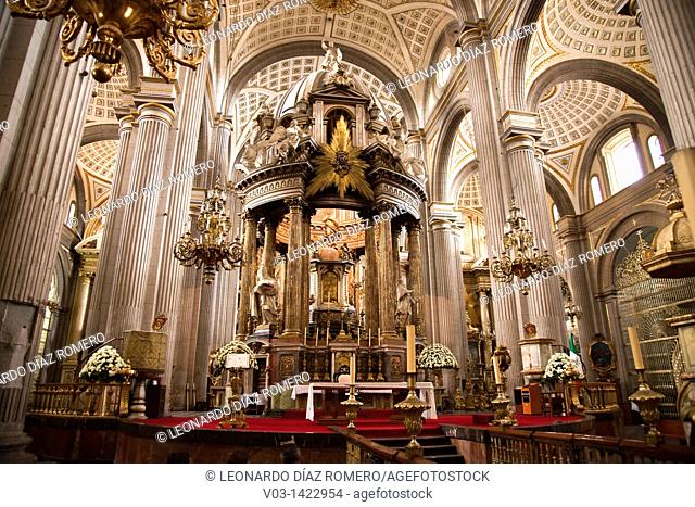 Interior Details at Nuestra Señora de la Inmaculada Concepción Cathedral, Puebla, Mexico