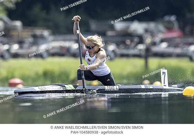 Annika LOSKE, Germany, Action, Final C1 Women's 500m, on 27.05.2018 Canoe ICF World Cup Duisburg from 25.05. - 27.05.2018 in Duisburg / Germany