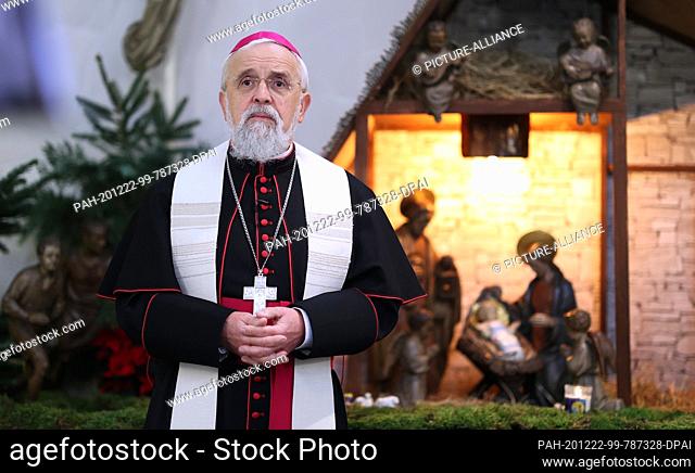 22 December 2020, Saxony-Anhalt, Magdeburg: Gerhard Feige, Roman Catholic Bishop of the Diocese of Magdeburg, speaks during the recording of an address in the...