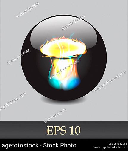 Fiery hat on a black background. Vector illustration EPS10
