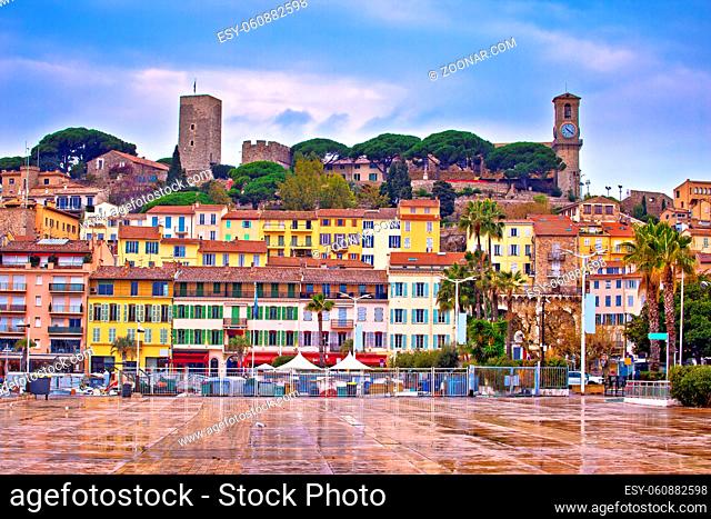 Old town of Cannes on French riviera architecture view, Alpes-Maritimes department of France