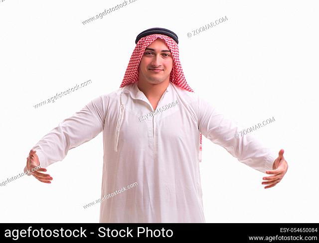 The arab businessman isolated on white background