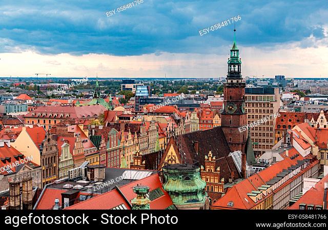 A picture of Wroclaw's Market Square as seen from above