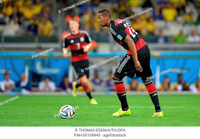 Germany's Jerome Boateng during the FIFA World Cup 2014 semi-final soccer match between Brazil and Germany at Estadio Mineirao in Belo Horizonte, Brazil