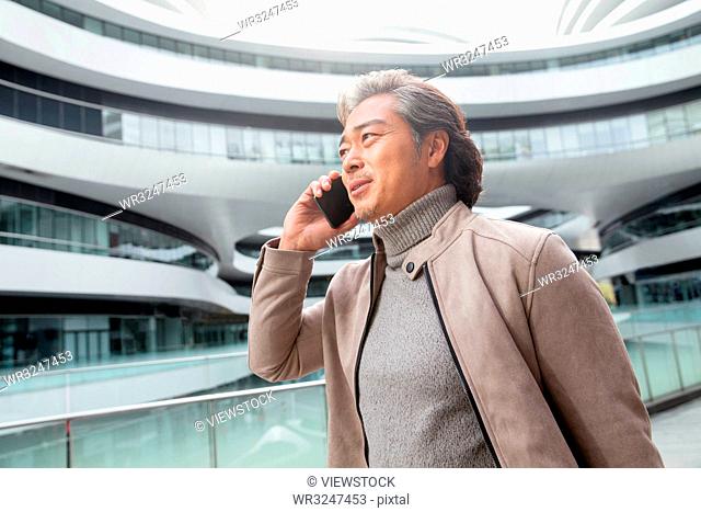 Business man make a phone call