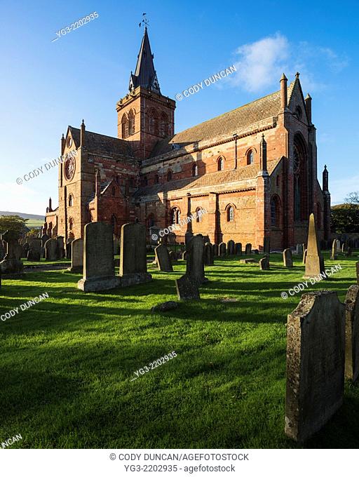 St. Magnus Cathedral and cemetery, Kirkwall, Orkney, Scotland