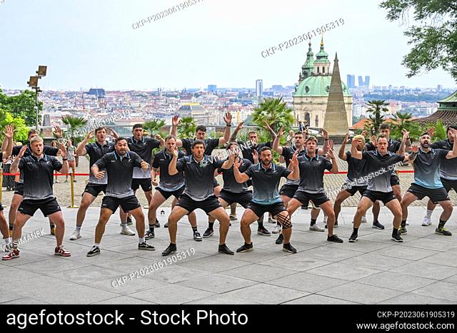 President Petr Pavel (not seen) receives delegation of New Zealand's rugby players on 30th anniversary of establishment of diplomatic contacts between the Czech...