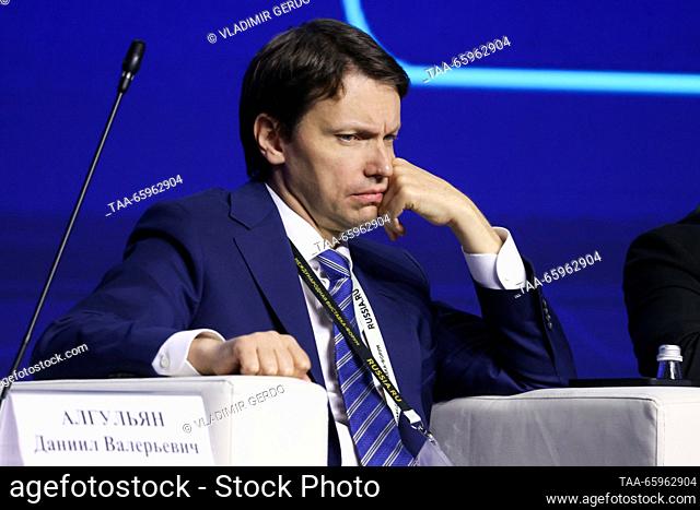 RUSSIA, MOSCOW - DECEMBER 21, 2023: VEB RF Deputy Chairman Daniil Algulyan attends Cuba's investment pitches as part of the Russia Expo international exhibition...