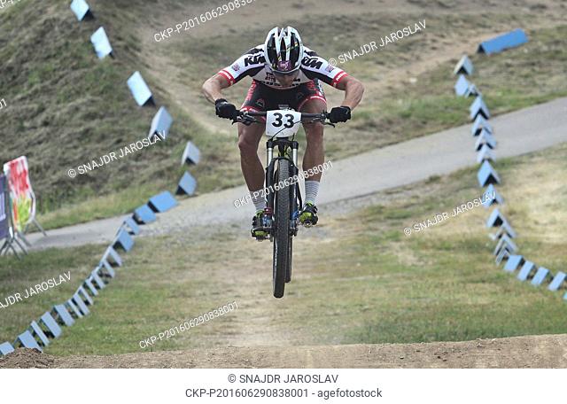 Austrian cross-country cyclist Daniel Federspiel during a qualification race of the Czech cross-country cyclists in Nove Mesto na Morave, Czech Republic