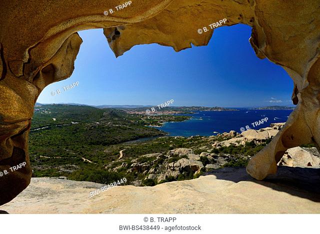 view of city Palau from Capo d'Orso, Italy, Sardegna, Costa Smeralda