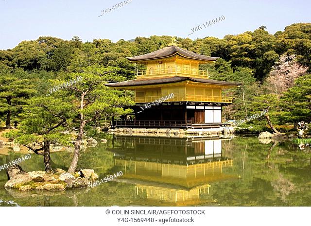 Kinkakuji, Golden Pavilion, Kyoto, Spring season