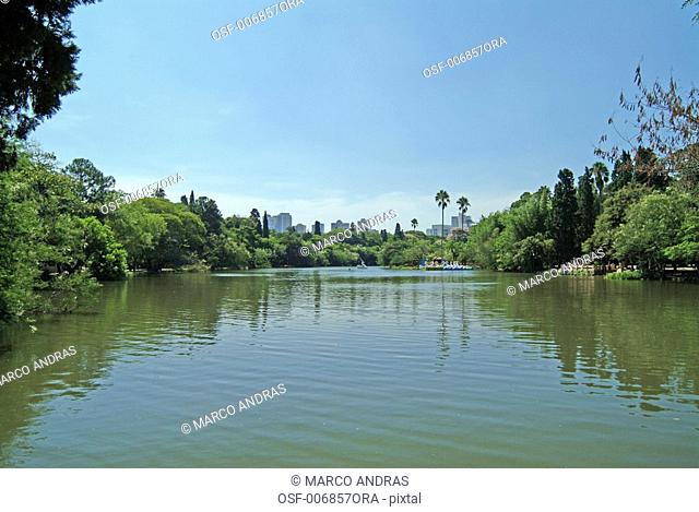 porto alegre empty lake river pond surrounded by green trees