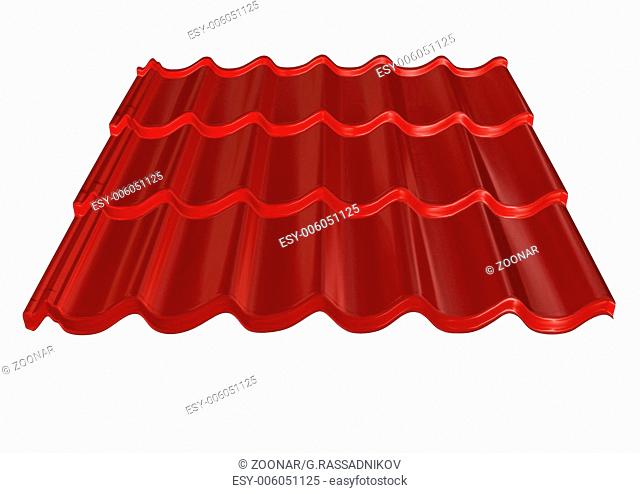 3d rendered illustration of a metal tile roof