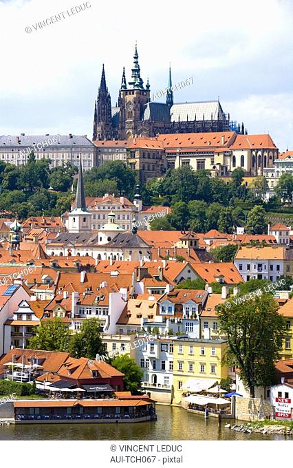 Czech Republic - Prague - Mala Strana Prague 1 District - View of Hradcany and the royal castle