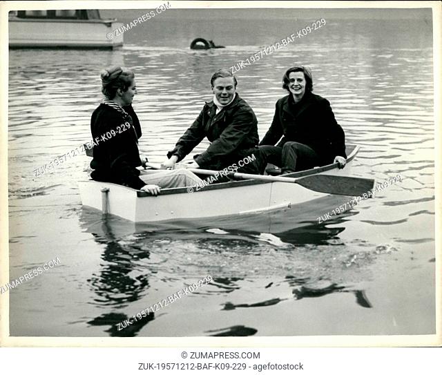 Dec. 12, 1957 - Demonstrating The Beaver Trailboat. A practical demonstration was held at the slipway on the Putney Embankement today