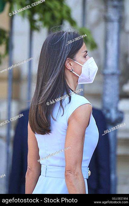 Queen Letizia of Spain attends delivery the first Medal of Honour of Andalucia to King Felipe VI of Spain, awarded by the Andalusian Government