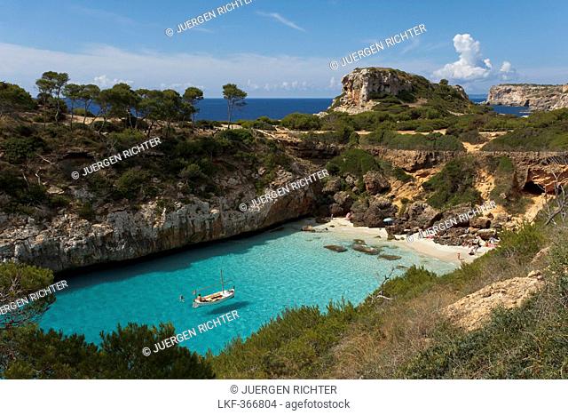 Calo d es Moro, nearby Cala S Amonia, near Santanyi, Mallorca, Balearic Islands, Spain, Europe