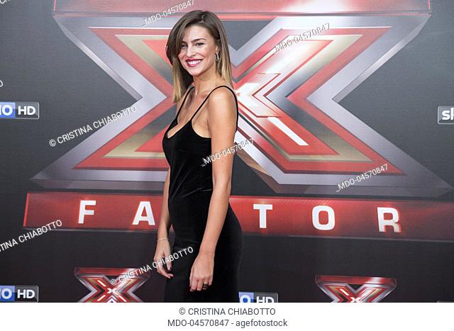 Italian showgirl Cristina Chiabotto during X Factor final episode red carpet at Assago Forum. Assago, December 14th 2017