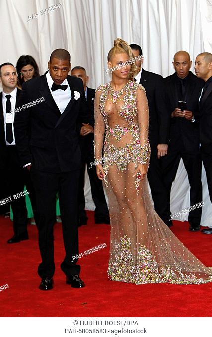 Singer Beyonce Knowles and husband Jay Z attend the 2015 Costume Institute Gala Benefit celebrating the exhibition 'China: Through the Looking Glass' at The...
