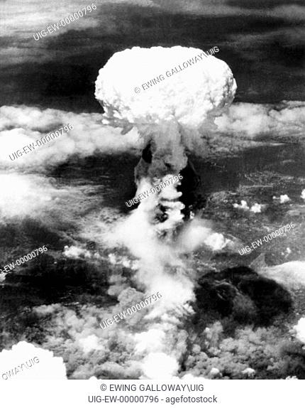 Mushroom cloud over Hiroshima, Japan during World War 2