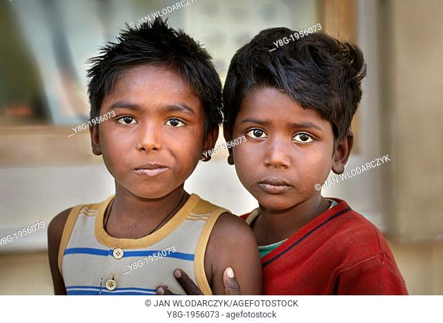 Portrait of a young indian boys, Udaipur, Rajasthan, India