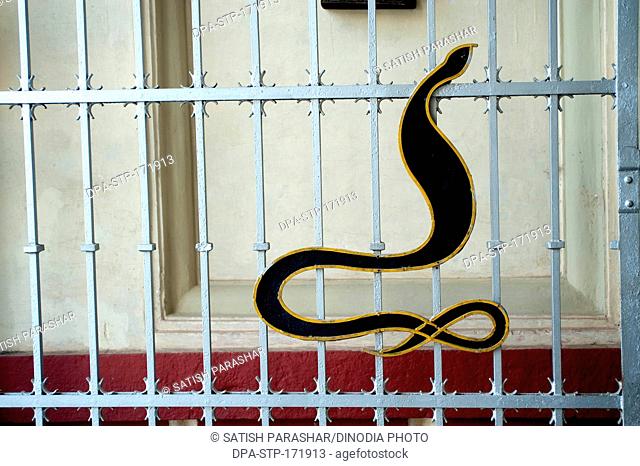 Form of snake on gate in scindia museum of jaivilas palace , Gwalior , Madhya Pradesh , India