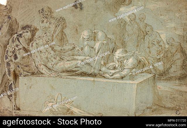 Bartholomaeus Spranger. Entombment - Attributed to Bartholomaeus Spranger Flemish, 1546-1611. Pen and brown ink with brush and brown wash