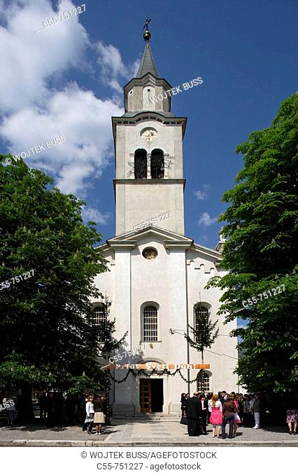 Vrhpolje, near Vipava, old village, church, Slovenia