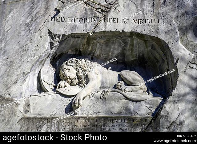 Lion Monument, Lucerne, Canton Lucerne, Switzerland, Europe