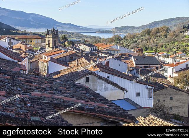 Banos de Montemayor overview. Nice Village of Ambroz Valley, Caceres, Extremadura, Spain