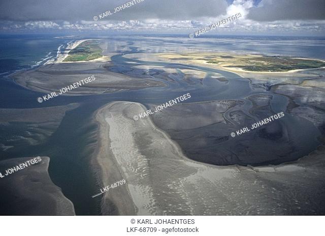 Aerial photo of Juist, East Frisian Island, Lower Saxony, North Sea, northern Germany