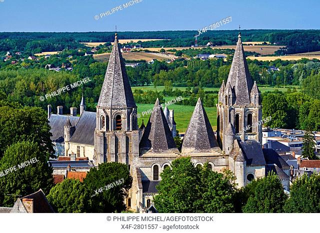 France, Indre-et-Loire (37), Loches, Royal castle and dwelling, St-Ours church, old town