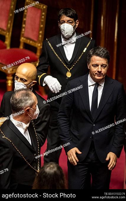 Matteo Renzi during for the Italian Parliament inaugural session at Senate of the Republic on October 13, 2022 in Rome, Italy