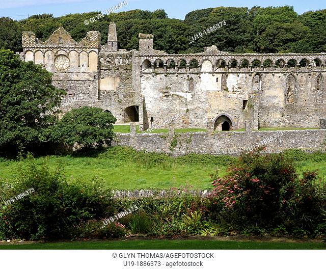 The ruin of the Bishop's Palace, St Davids, Pembrokeshire, Wales, UK