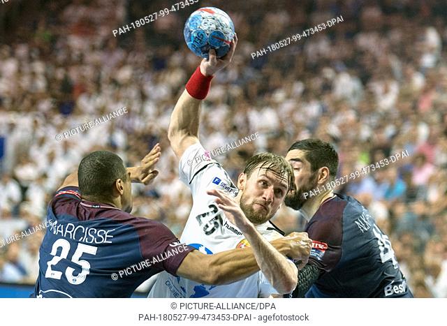 27.05.2018, Nordrhein-Westfalen, Köln: 27 May 2018, Germany, Cologne: Handball: Champions League, Paris St. Germain vs Vardar Skopje at the Lanxess Arena:...