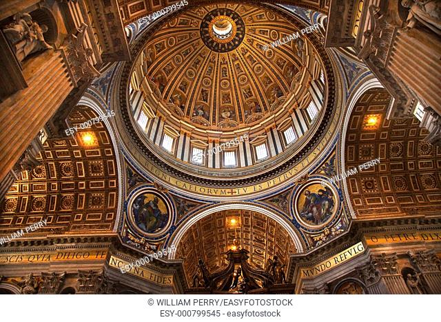 Vatican Inside Ceiling Michaelangelo's Dome Overview