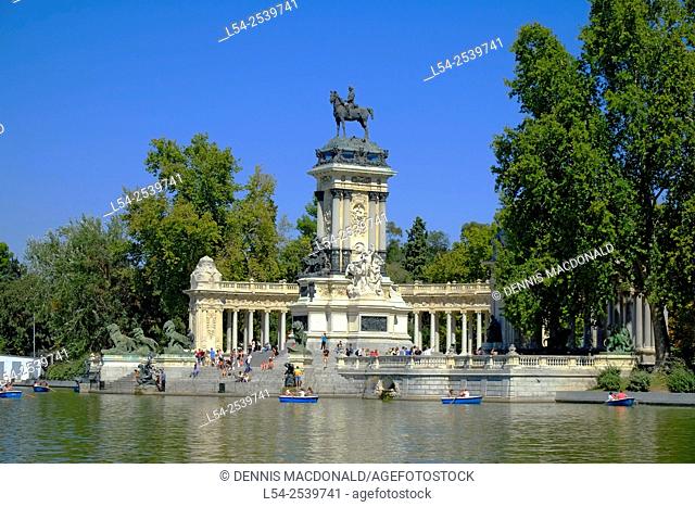 Lake Retiro Park Madrid Spain Alfonso XII