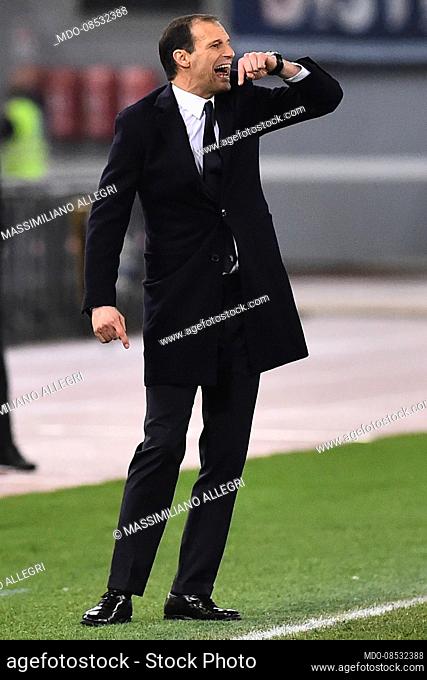 The Italian coach Massimiliano Allegri candidate to the Roma bench to replace Paulo Fonseca. Rome (Italy), May 18th, 2018