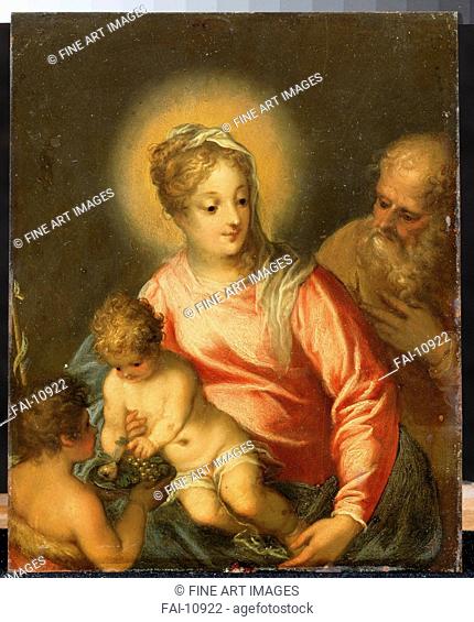 The Holy Family with John the Baptist. Rottenhammer, Hans, the Elder (1564-1625). Oil on copper. Baroque. State A. Pushkin Museum of Fine Arts, Moscow
