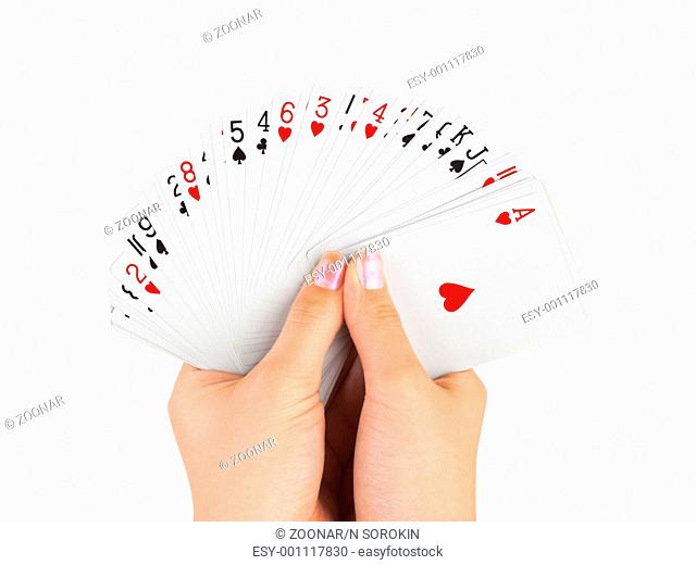 Hands and playing cards