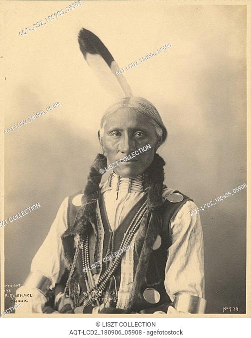 White Buffalo, Cheyennes; Adolph F. Muhr (American, died 1913), Frank A. Rinehart (American, 1861 - 1928); 1898; Platinum print; 23.3 x 18