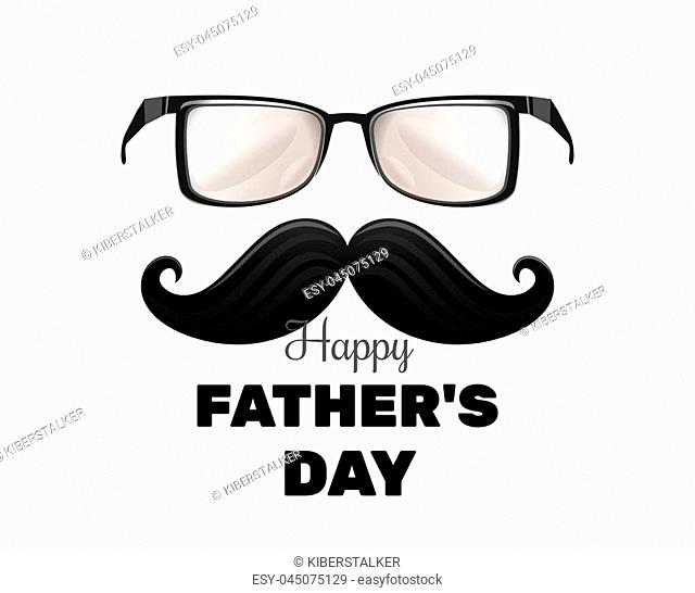 Happy Fathers Day. Vintage retro greeting card for Fathers Day. Vector illustration isolated on white background