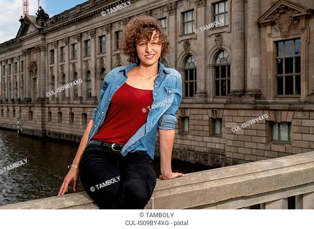 Female student exploring city, Berlin, Germany