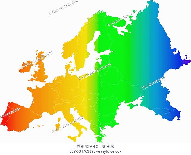 europe color vector map