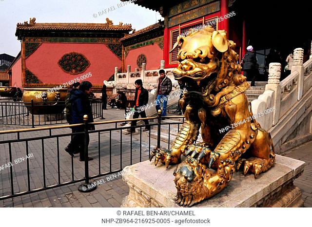 BEIJING - MARCH 11:Visitors at the The Forbidden City on March 11 2009 in Beijing, China It is China’s best-preserved imperial palace and is known to be the...