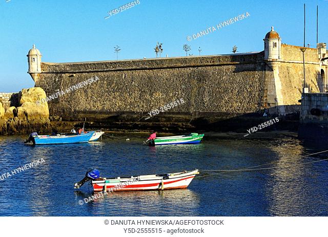 Europe, Portugal, Southern Portugal , Algarve region , Faro district , Lagos, fort of Ponta da Bandeira dated 17th century