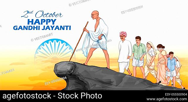 illustration of India background with Nation Hero and Freedom Fighter  Mahatma Gandhi popularly known..., Stock Vector, Vector And Low Budget  Royalty Free Image. Pic. ESY-055500904 | agefotostock