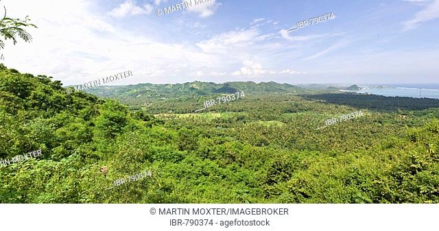 Mountains, prospective farmland, near Kuta in the southern part of Lombok Island, Lesser Sunda Islands, Indonesia
