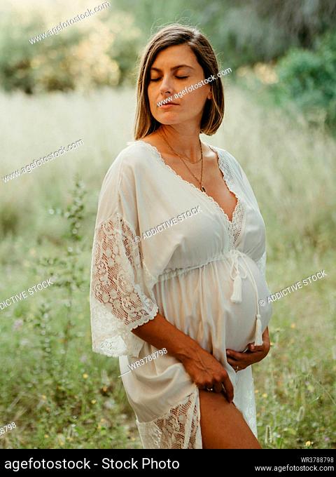 woman, pregnancy, pregnant, summer