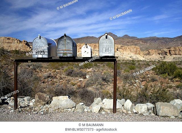 letter boxes in the Death Valley, USA, Nevada